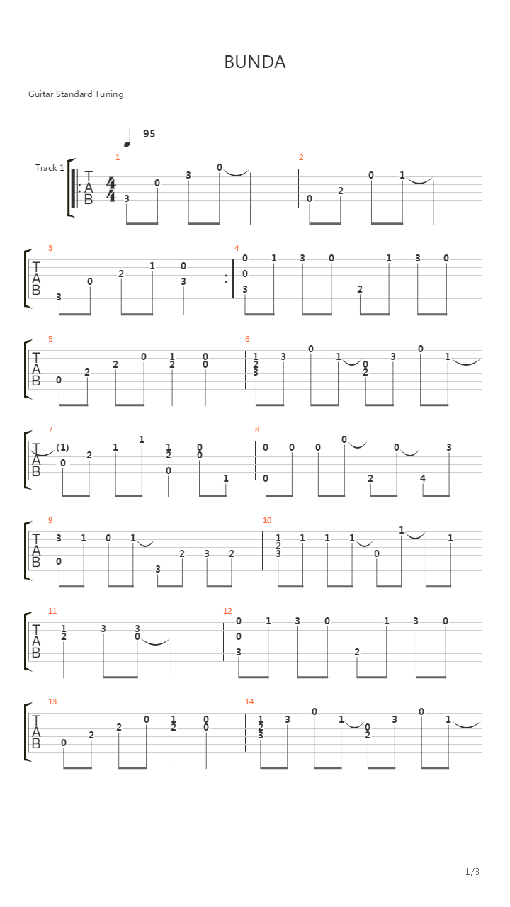 Bunda吉他谱