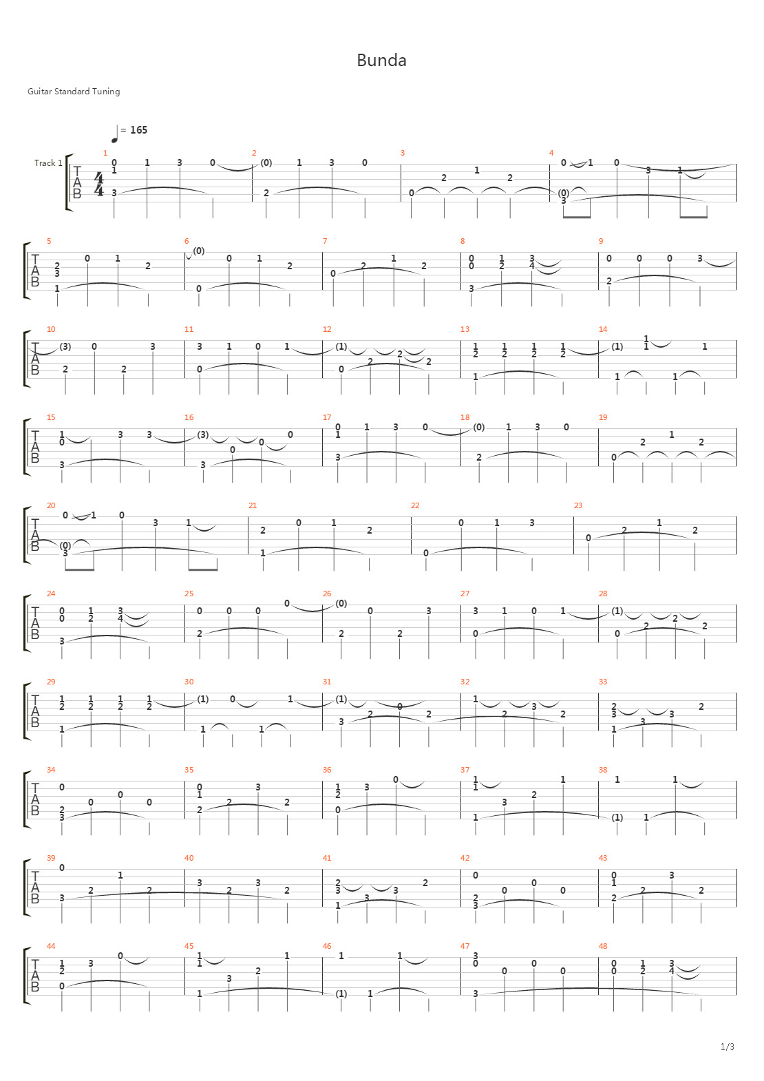 Bunda吉他谱