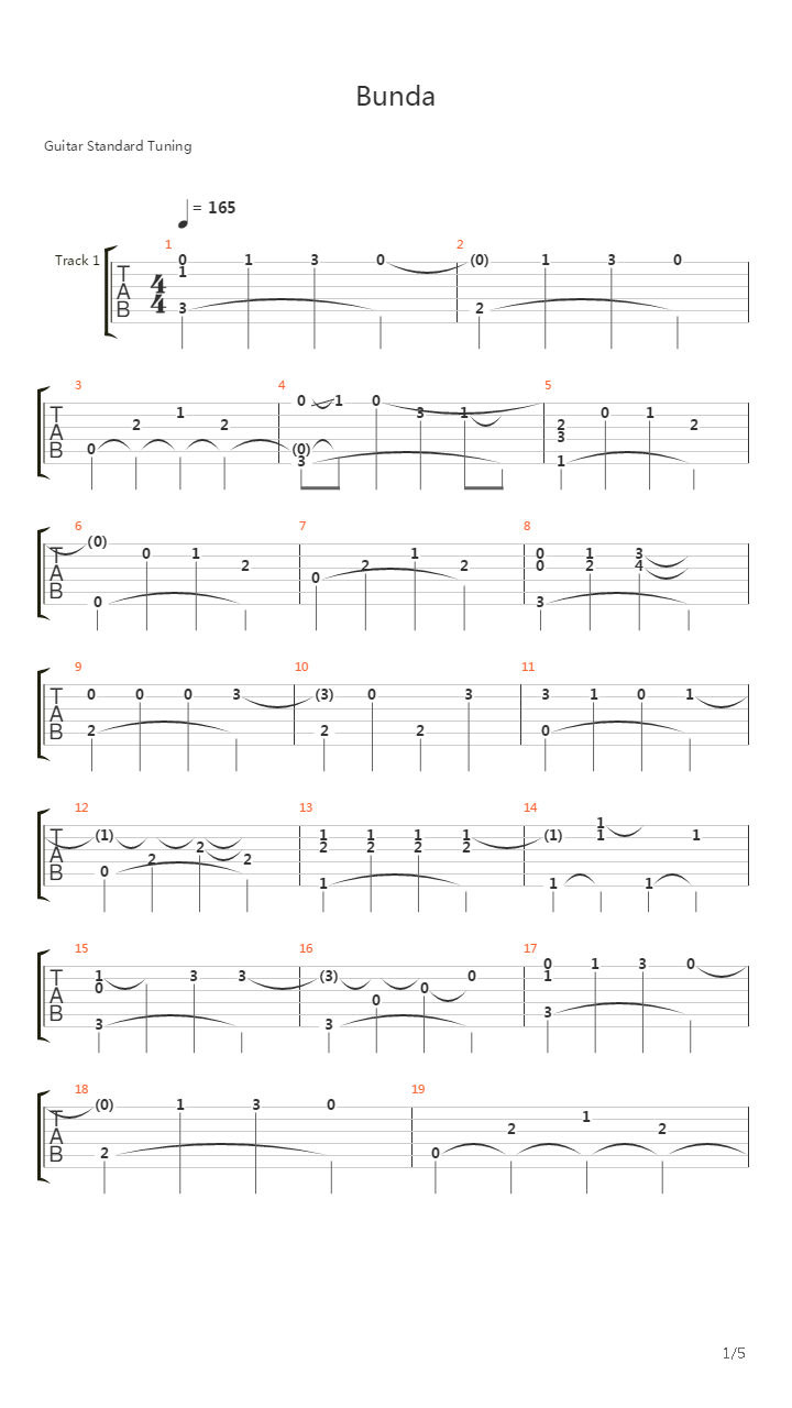 Bunda吉他谱
