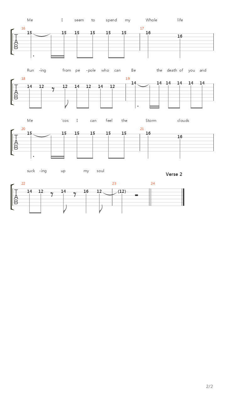 The Death Of You And Me吉他谱