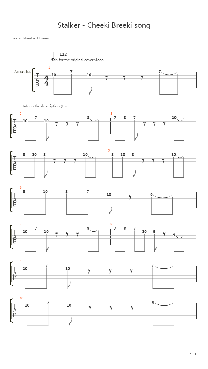 Stalker - Cheeki Breeki Song吉他谱