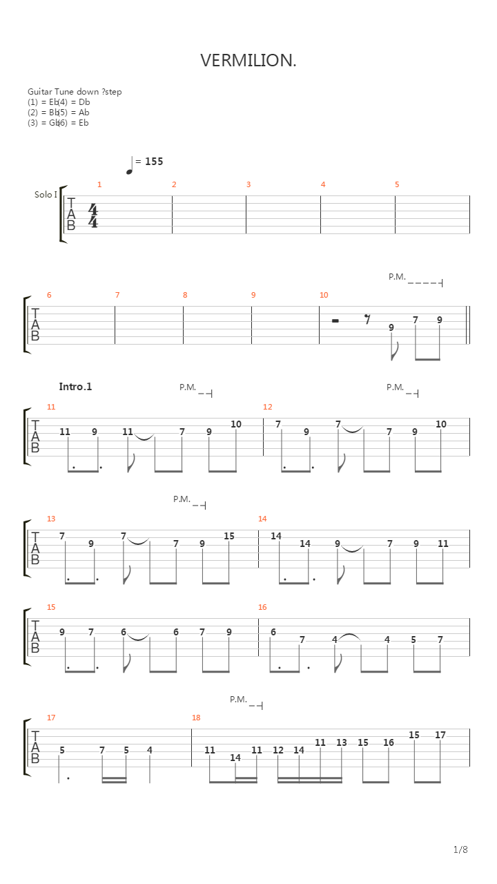 Vermilion吉他谱