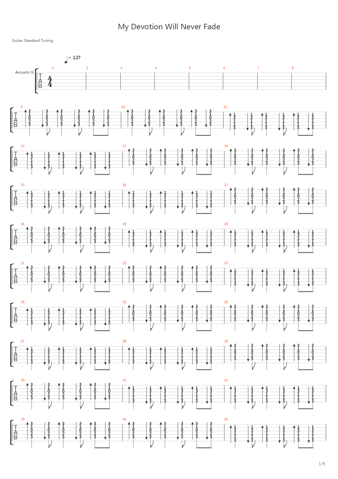 My Devotion Will Never Fade吉他谱