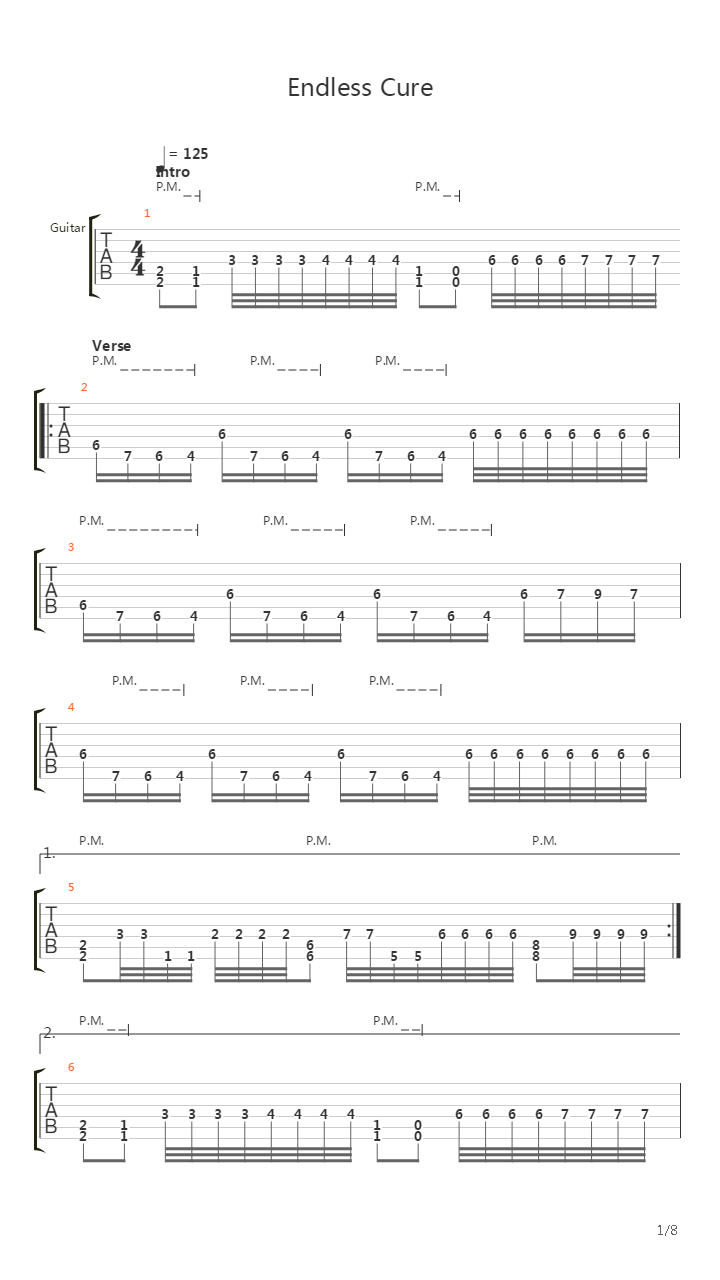 Endless Cure吉他谱