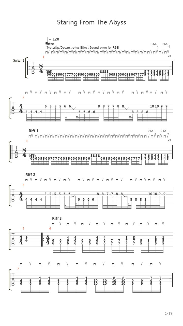 Staring From The Abyss吉他谱