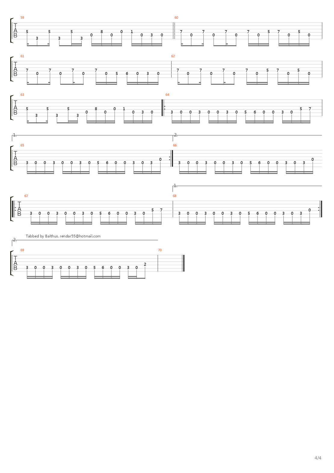 Free吉他谱