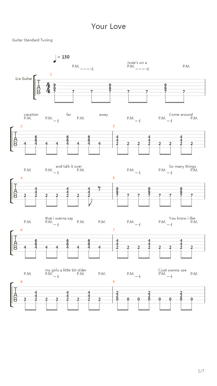 Your Love吉他谱