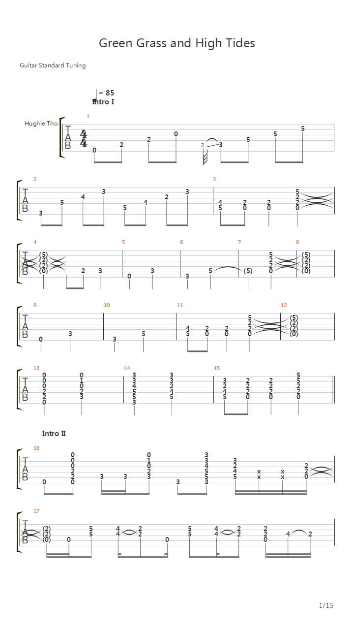 Green Grass And High Tides吉他谱