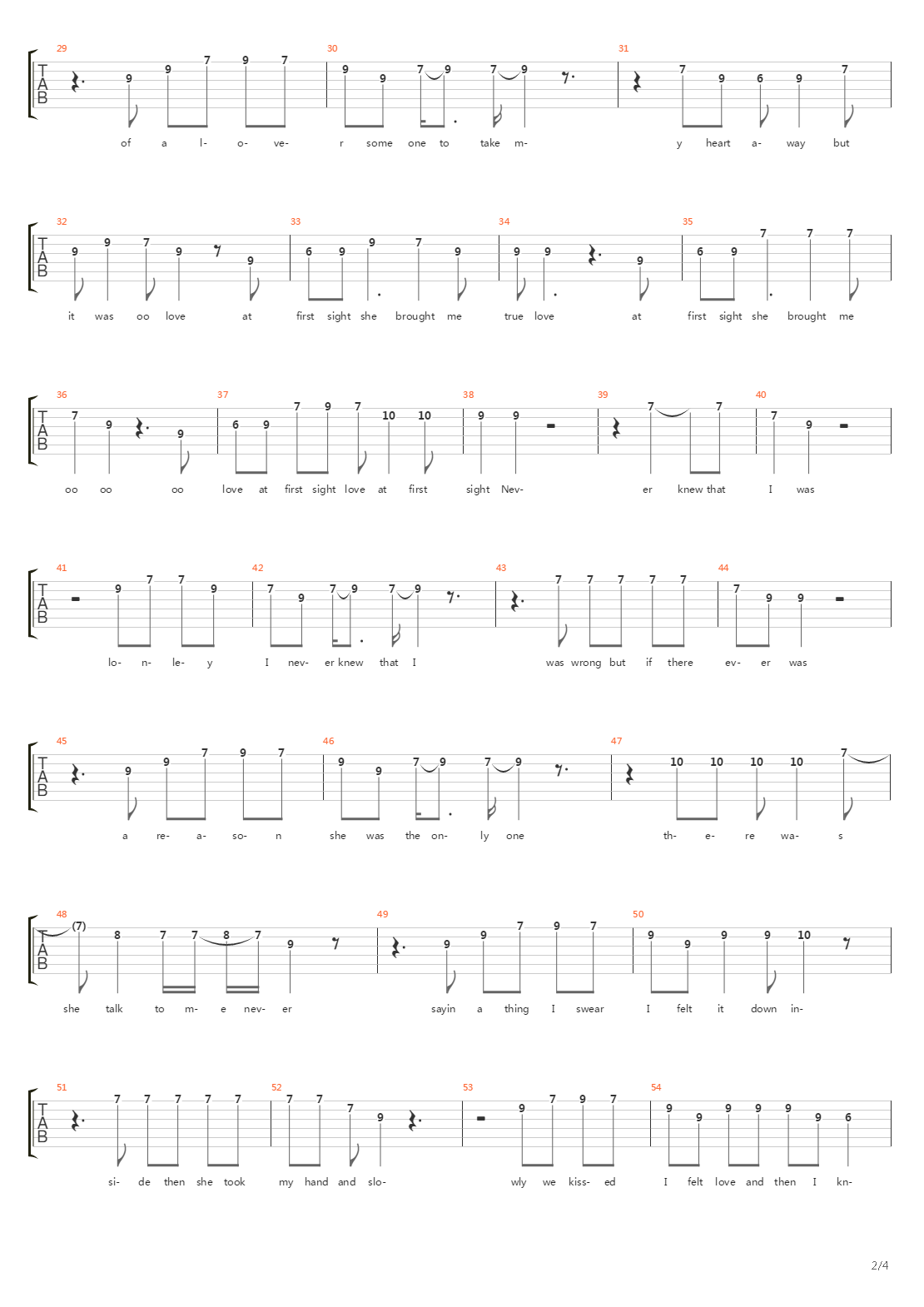 Love At First Sight吉他谱