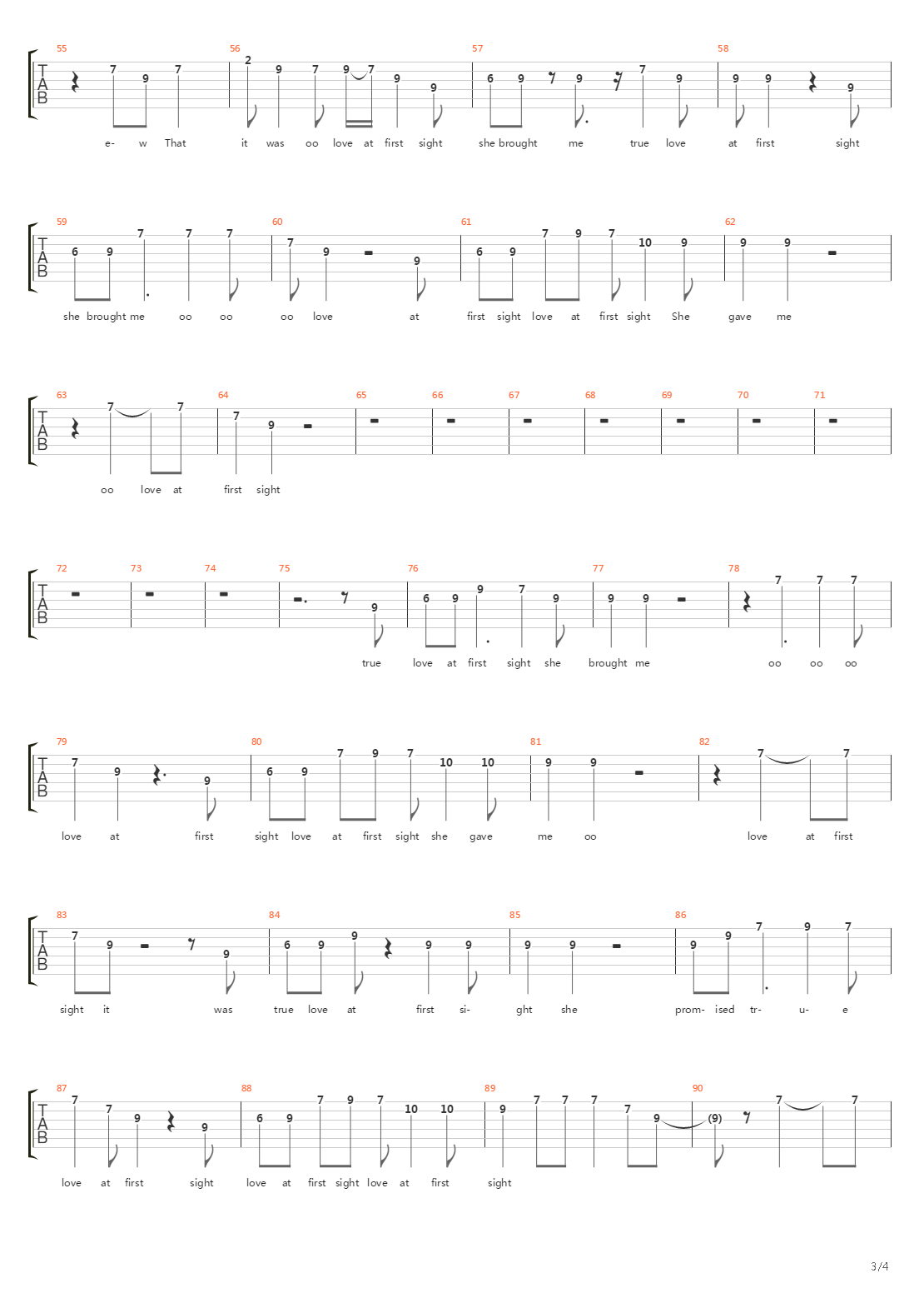 Love At First Sight吉他谱