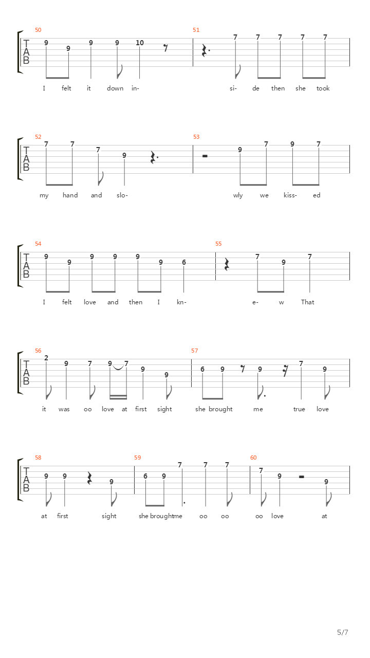 Love At First Sight吉他谱