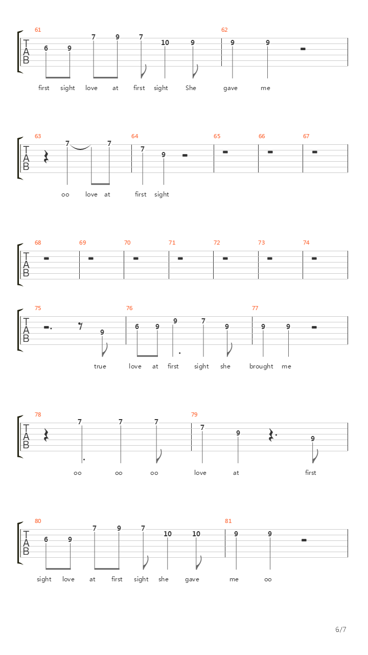 Love At First Sight吉他谱