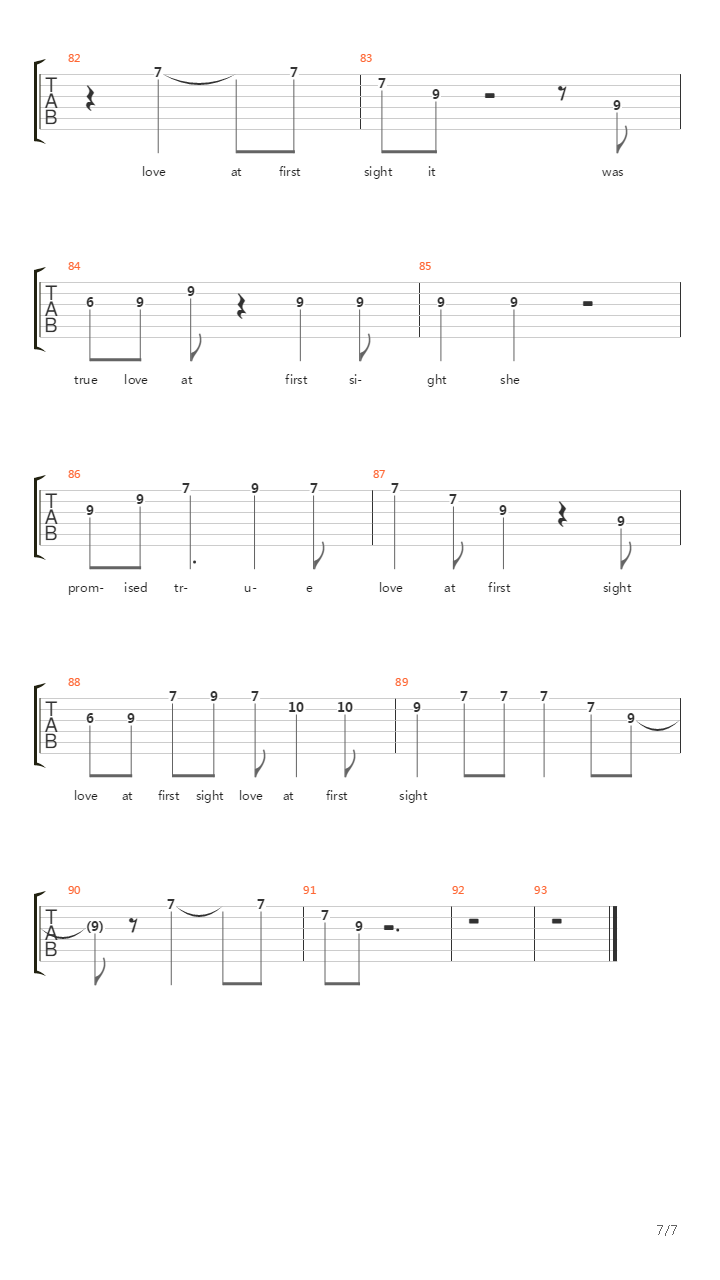 Love At First Sight吉他谱