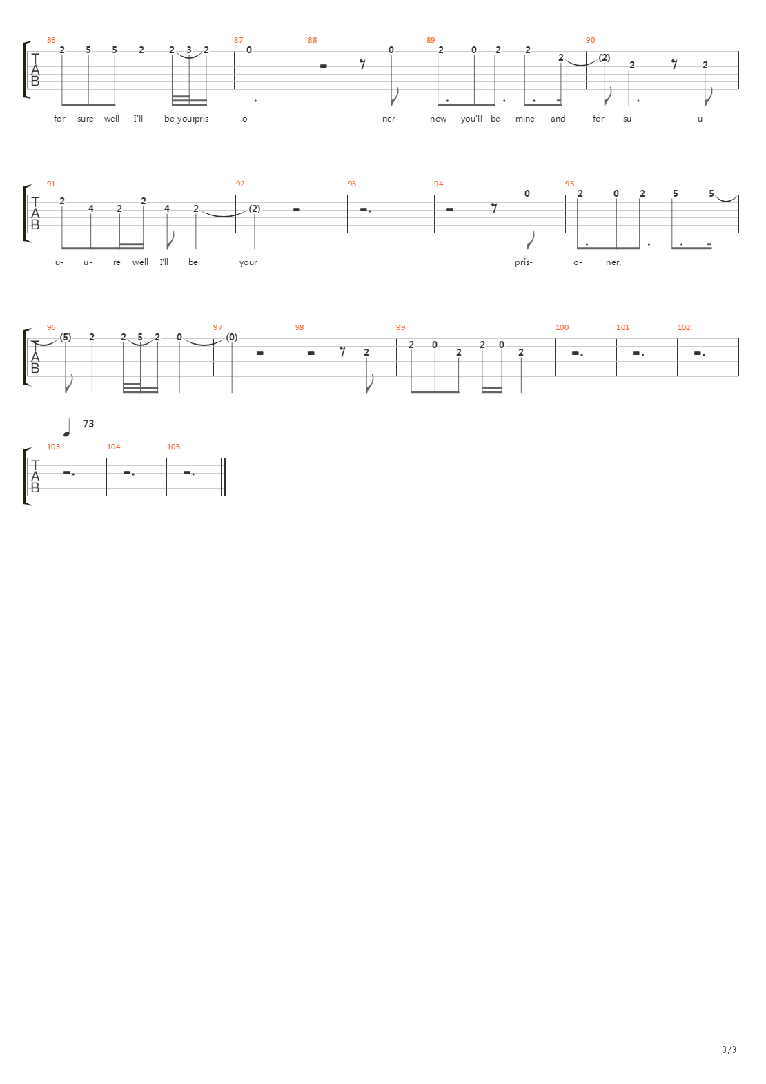 Prisoner吉他谱