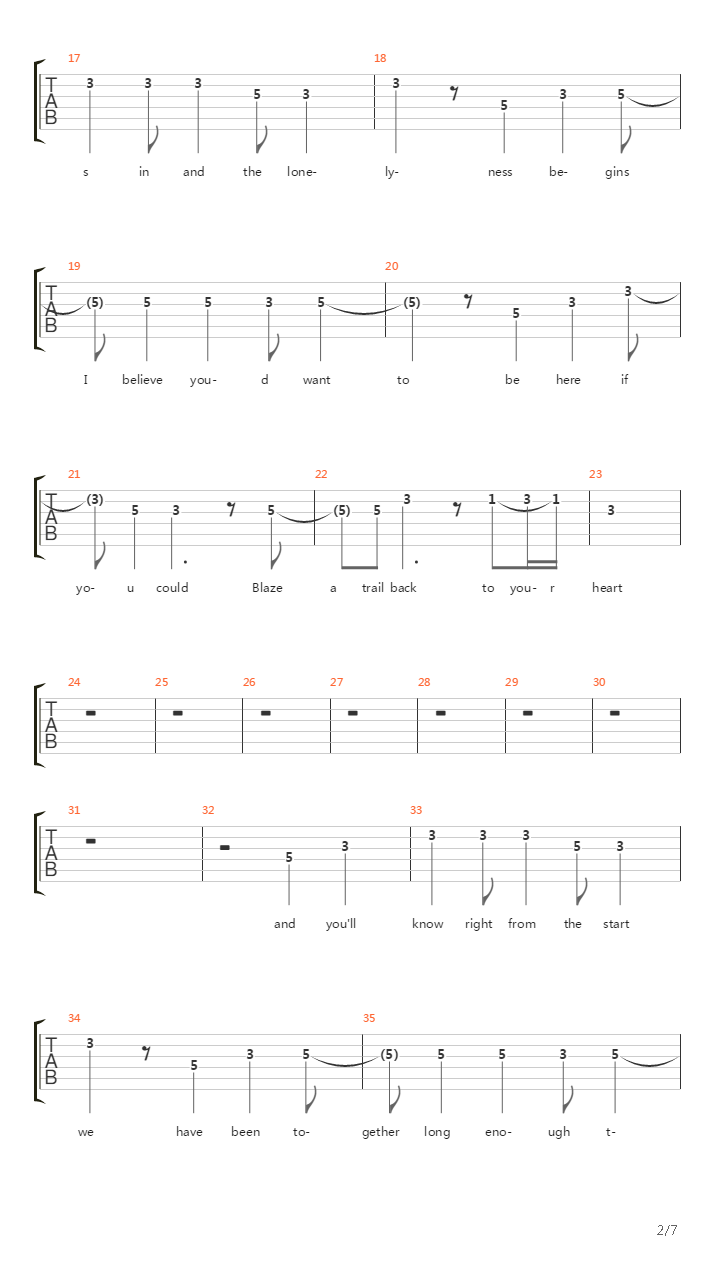 Song In The Breeze吉他谱