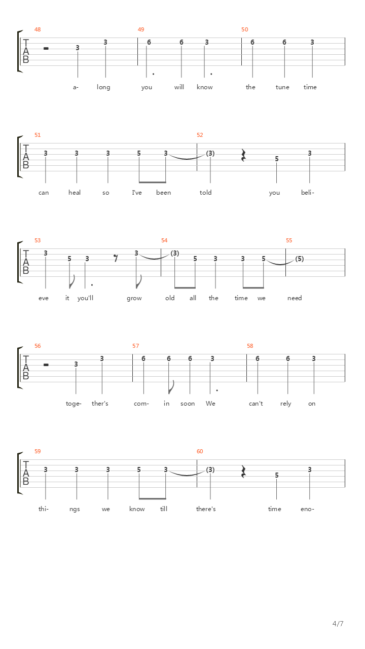 Song In The Breeze吉他谱