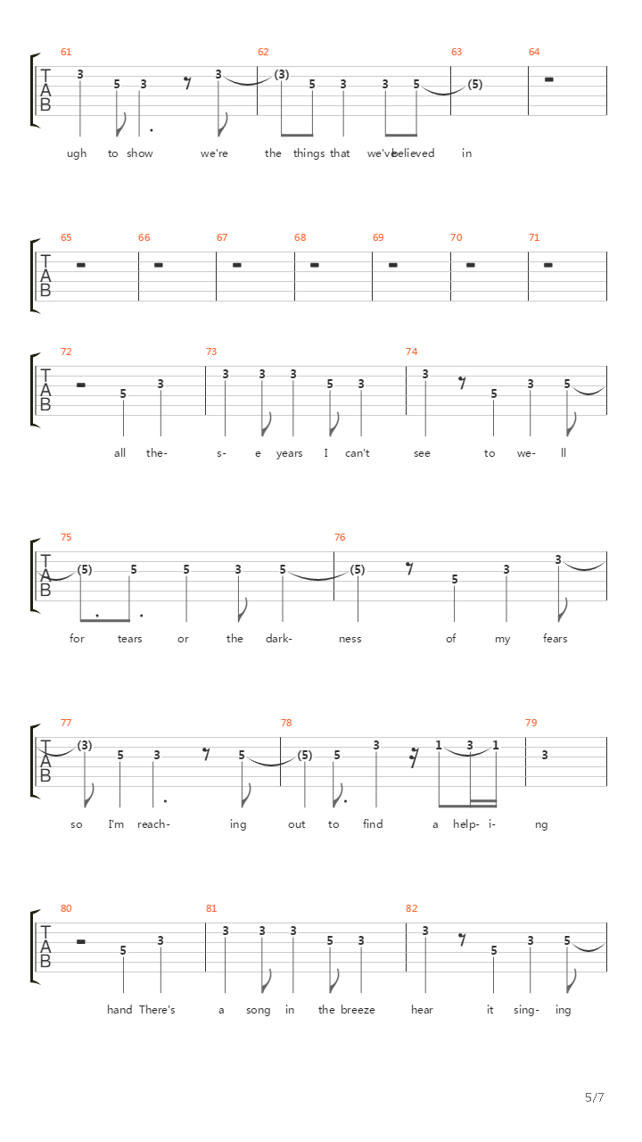 Song In The Breeze吉他谱