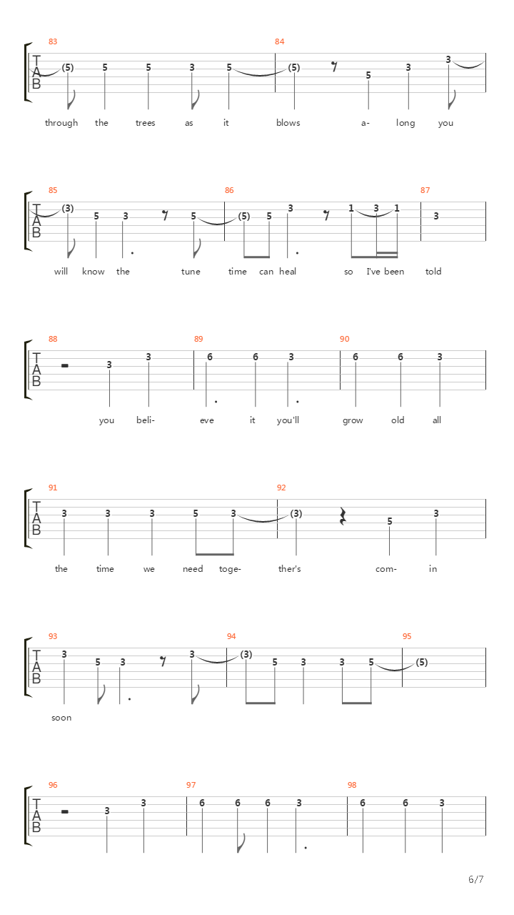 Song In The Breeze吉他谱