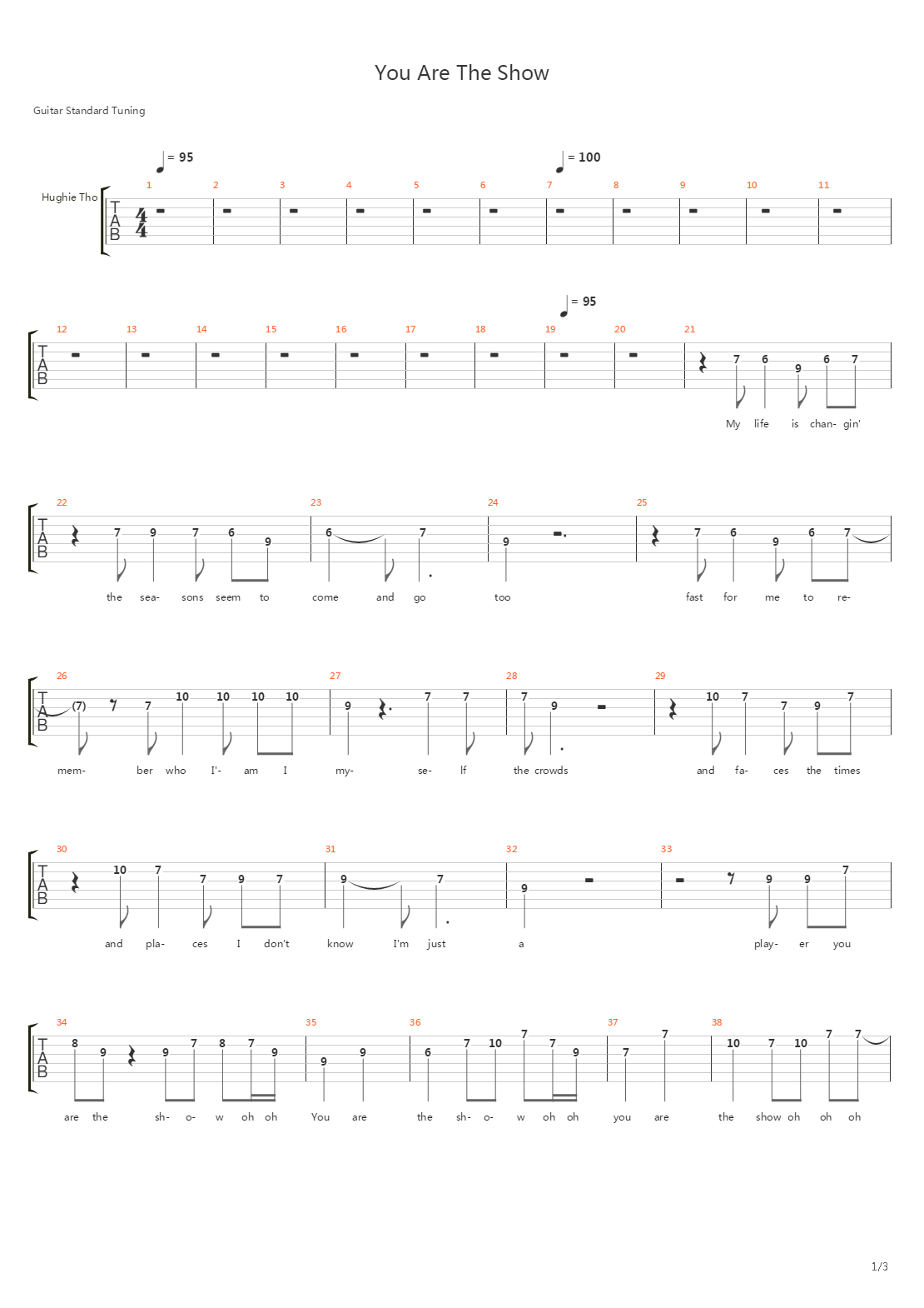 You Are The Show吉他谱