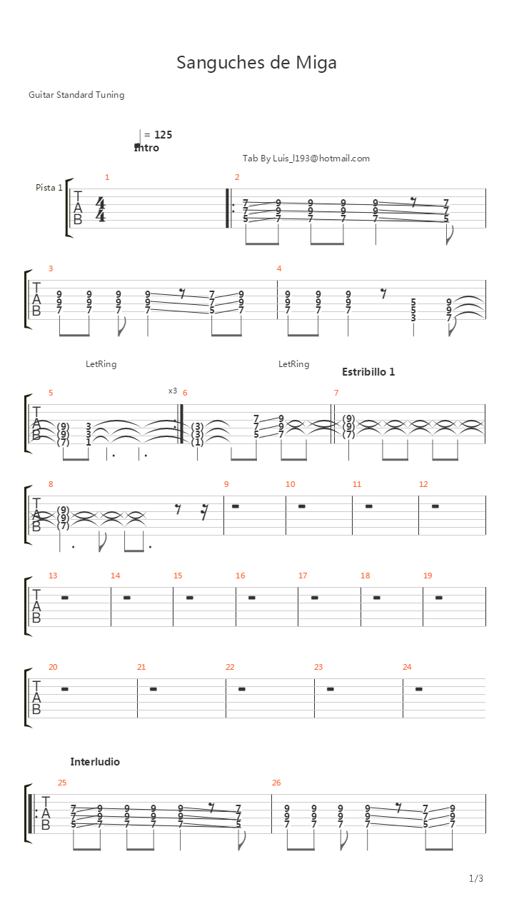 Sanguches De Miga吉他谱