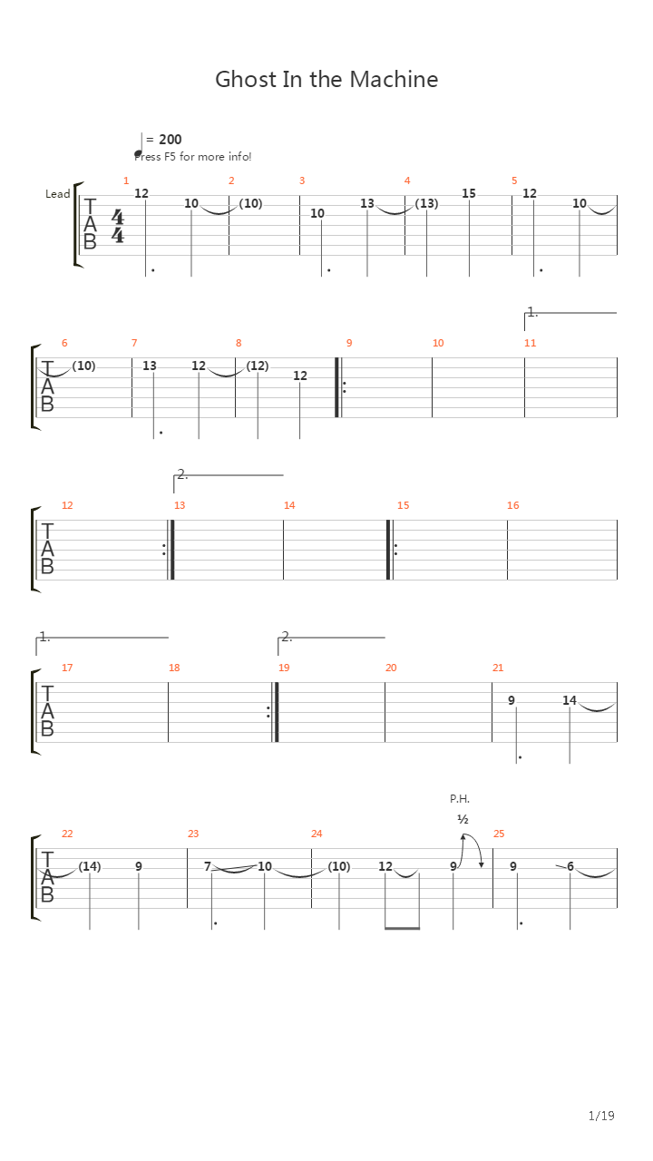 Ghost In The Machine吉他谱