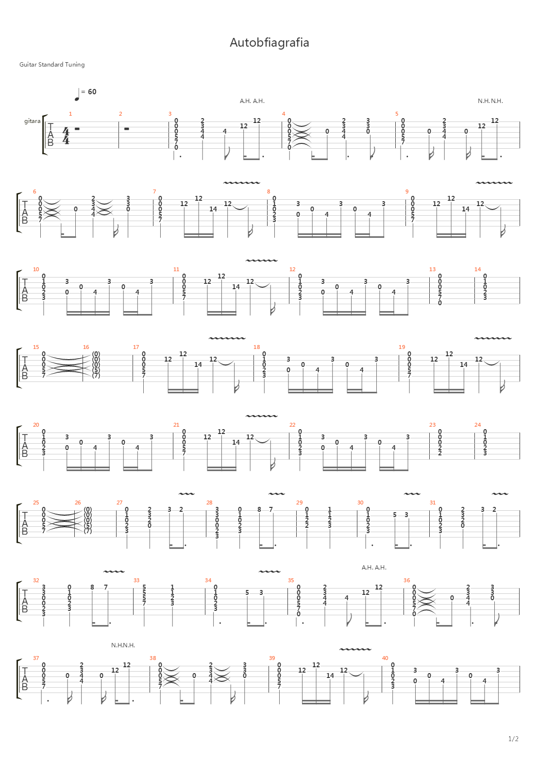 Autobfiagrafia吉他谱