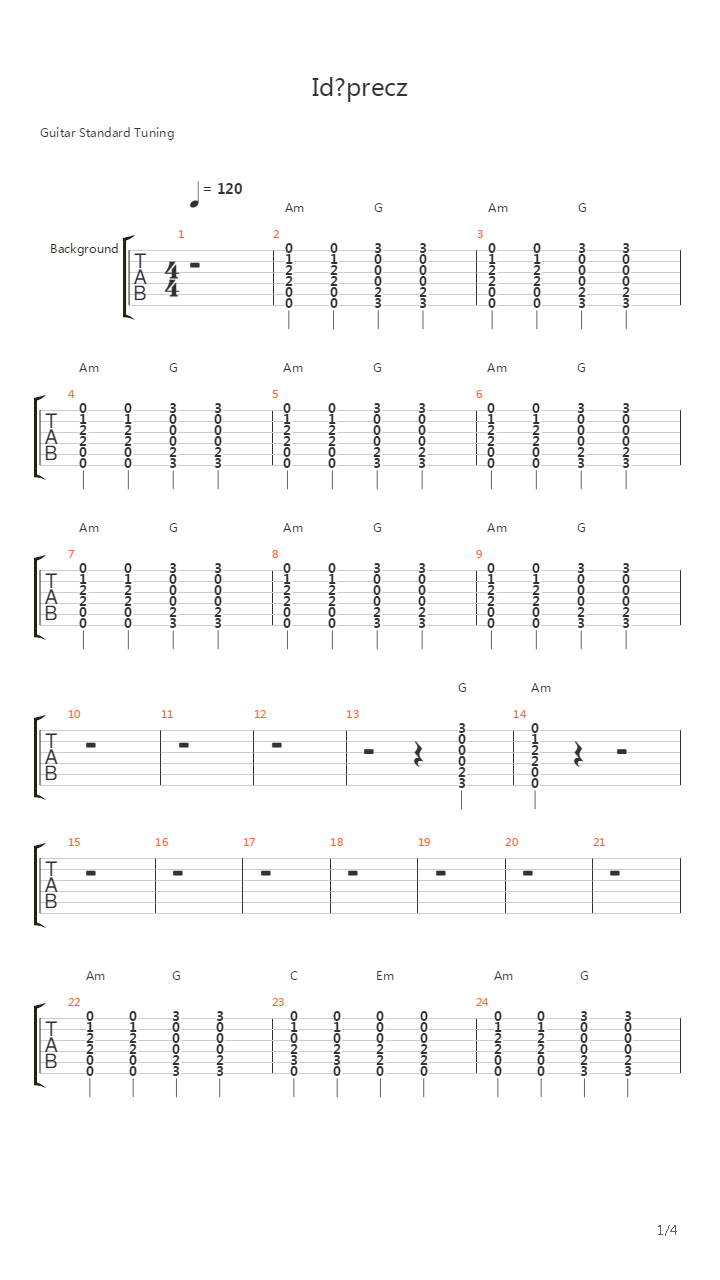 Idz Precz吉他谱