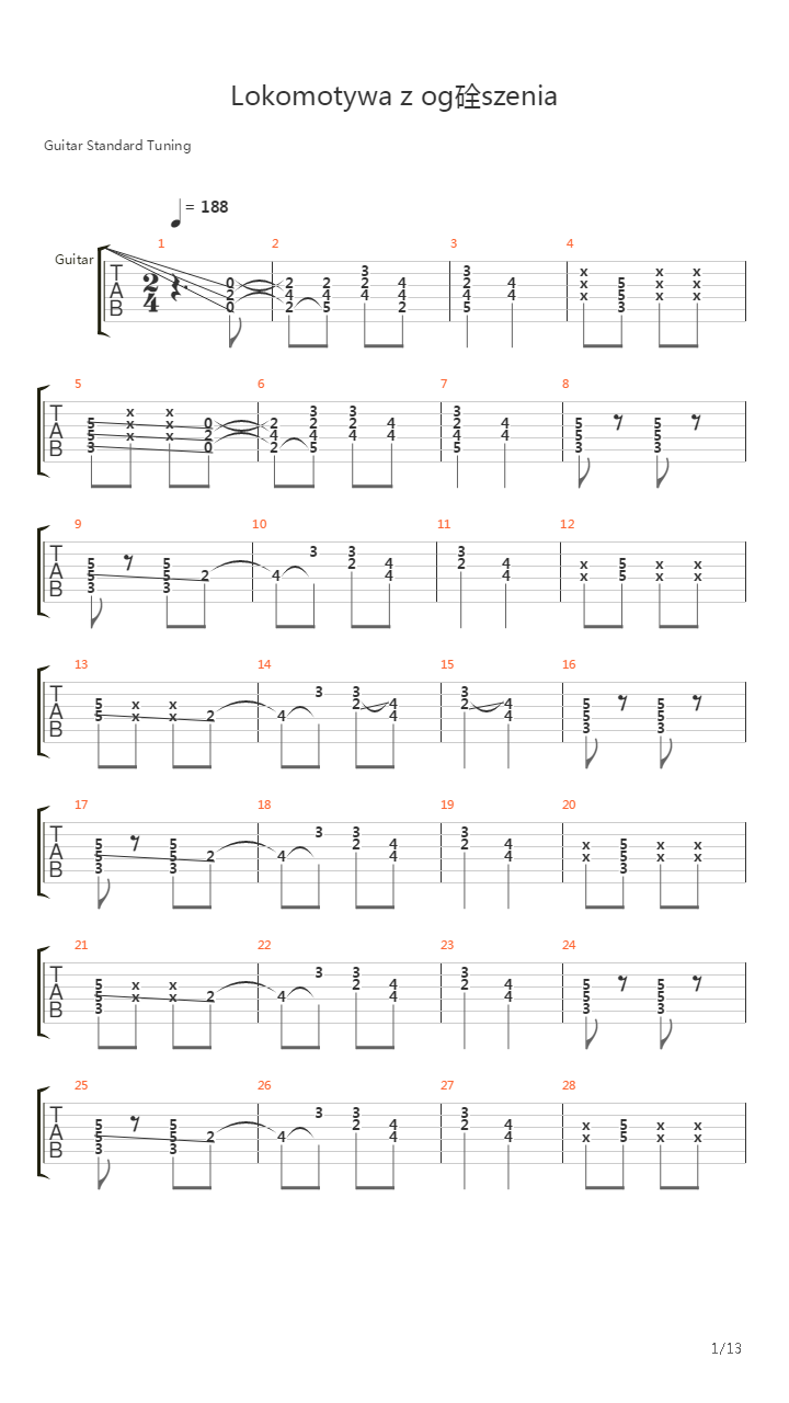 Lokomotywa Z Ogloszenia吉他谱