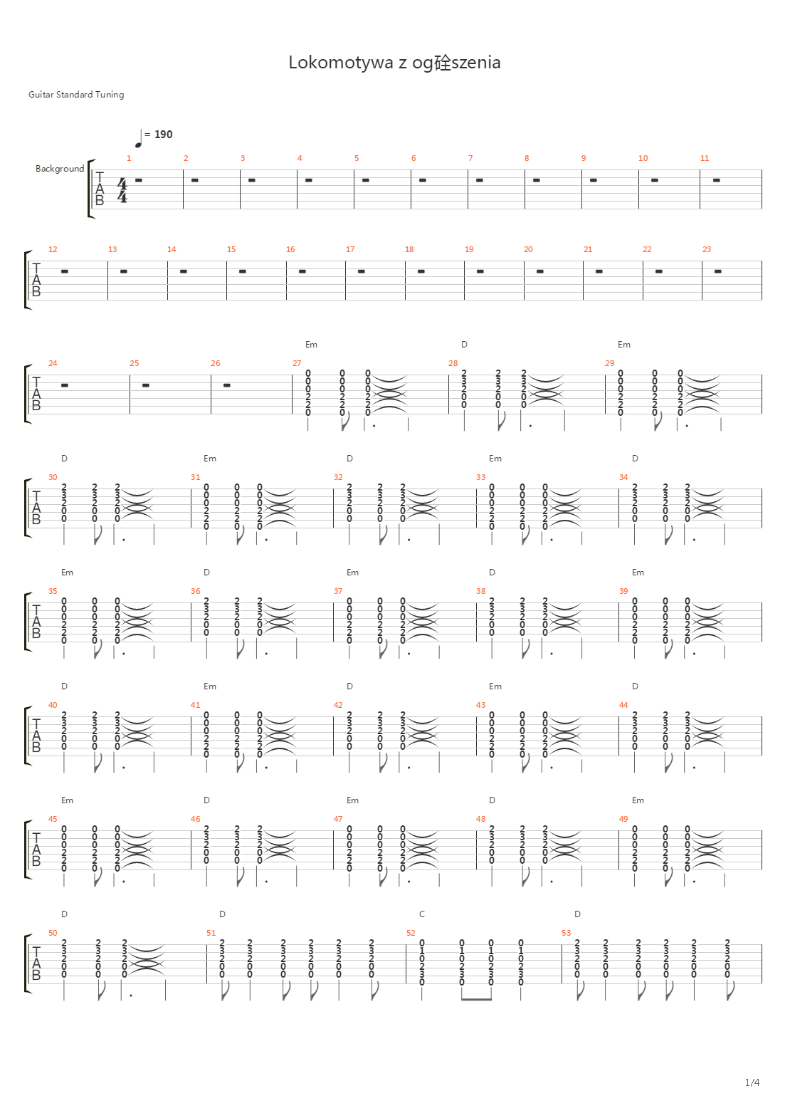 Lokomotywa Z Ogloszenia吉他谱