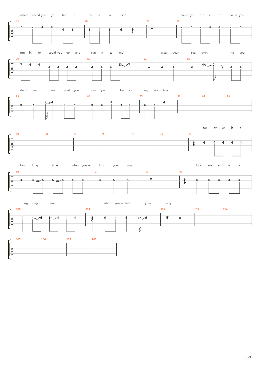 Lasso吉他谱