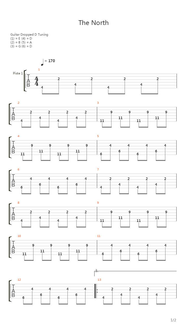 The North吉他谱