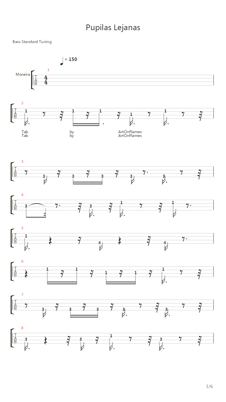 Pupilas Lejanas吉他谱