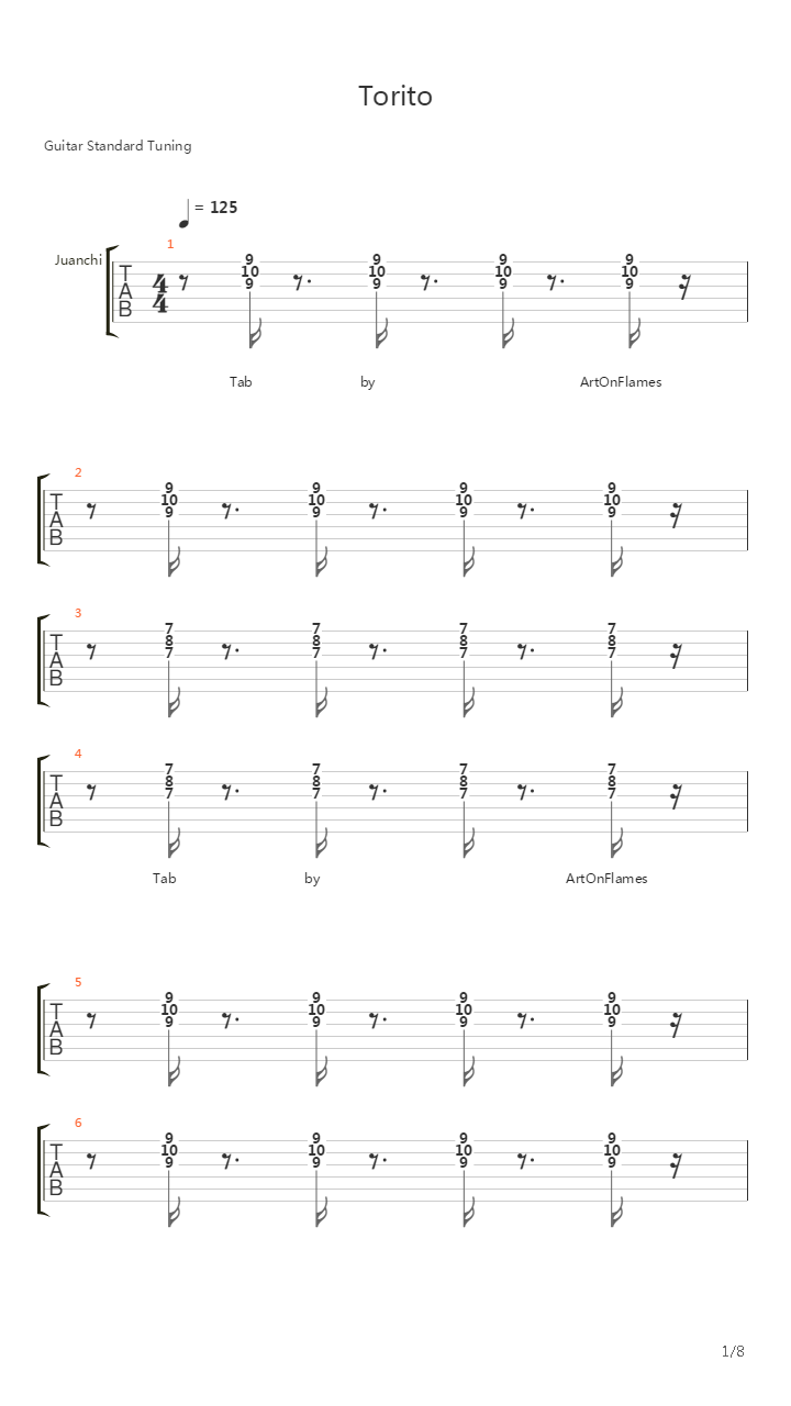 Torito吉他谱