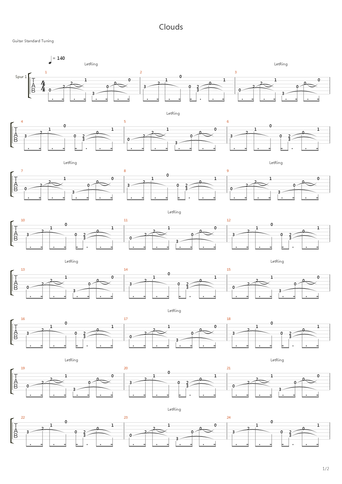Clouds吉他谱