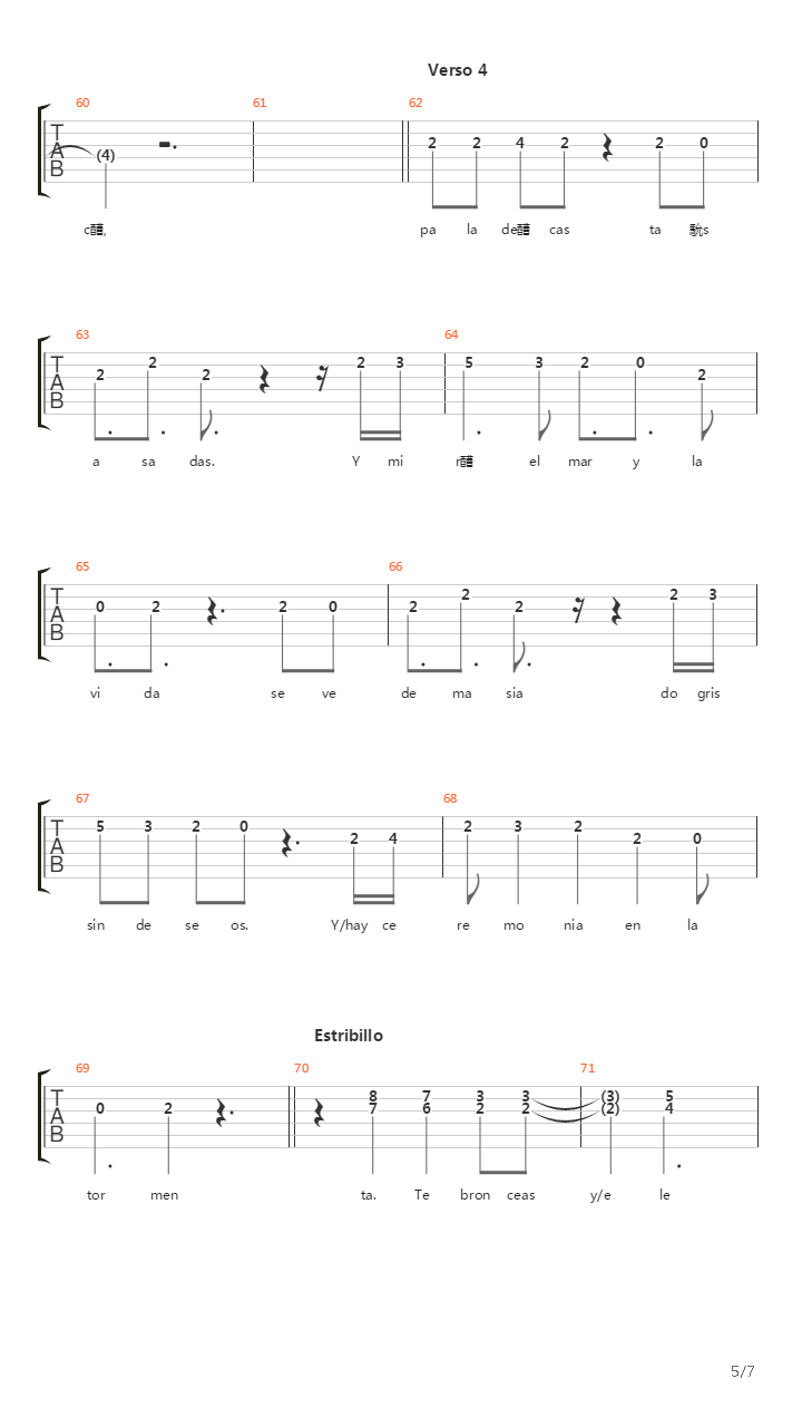 Ceremonias Durante La Tormenta吉他谱