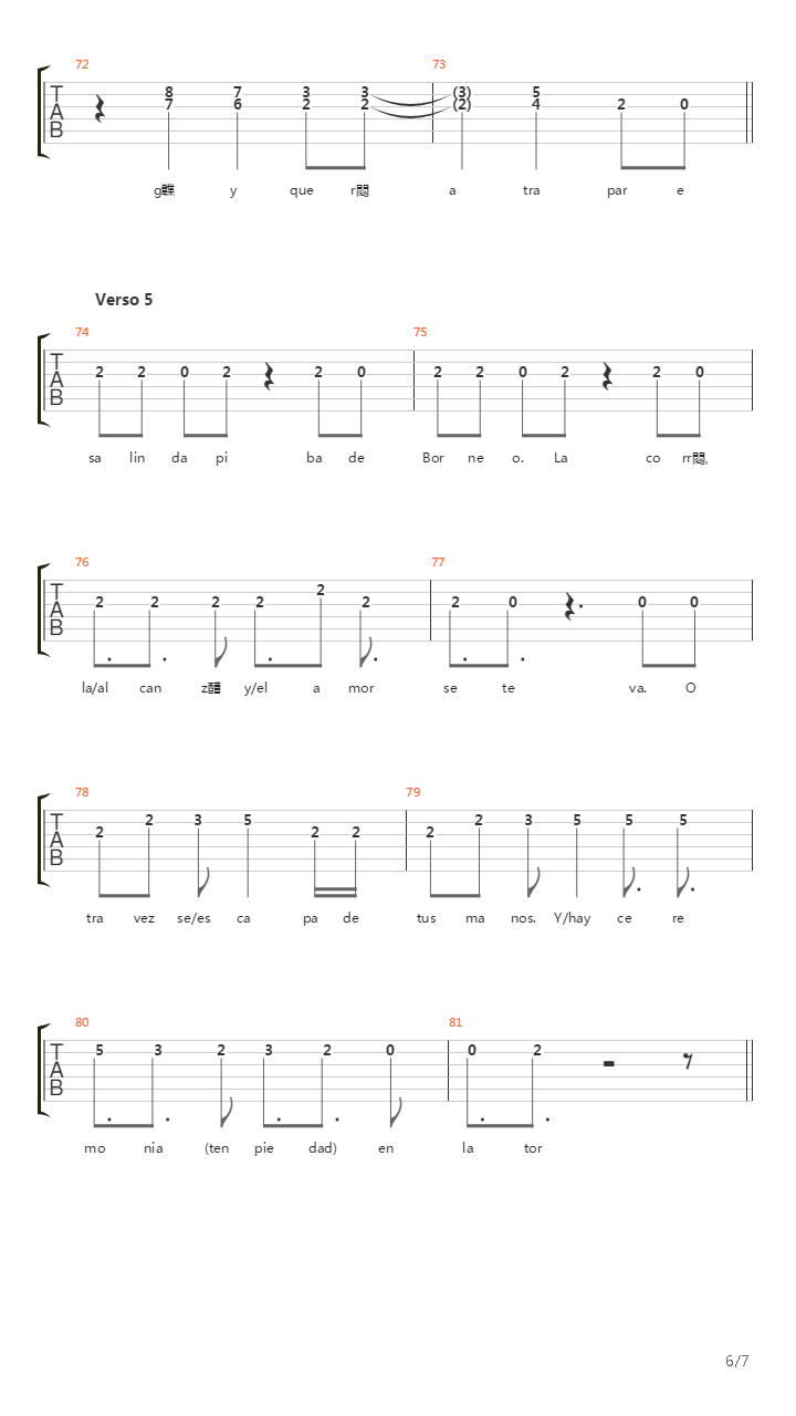 Ceremonias Durante La Tormenta吉他谱