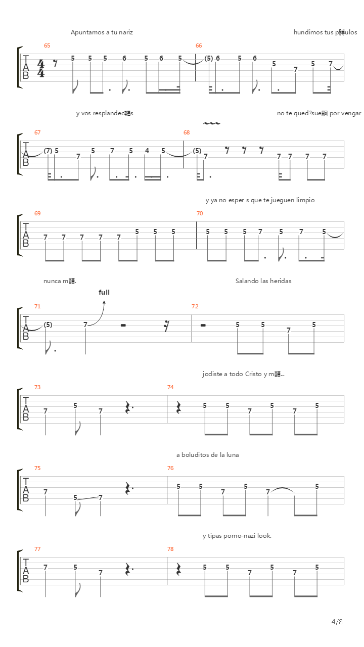 Salando Las Heridas Pr吉他谱