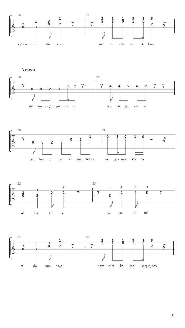 Submarino Soluble吉他谱