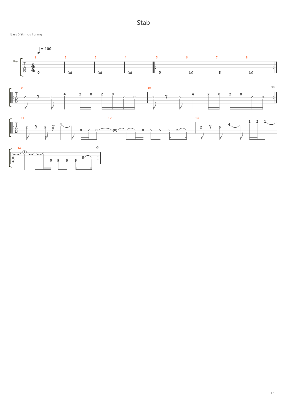 Stab吉他谱
