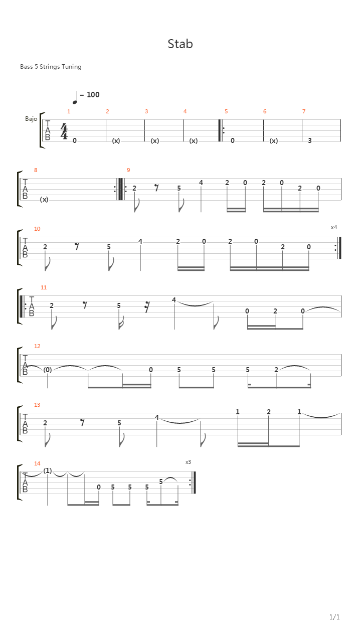 Stab吉他谱
