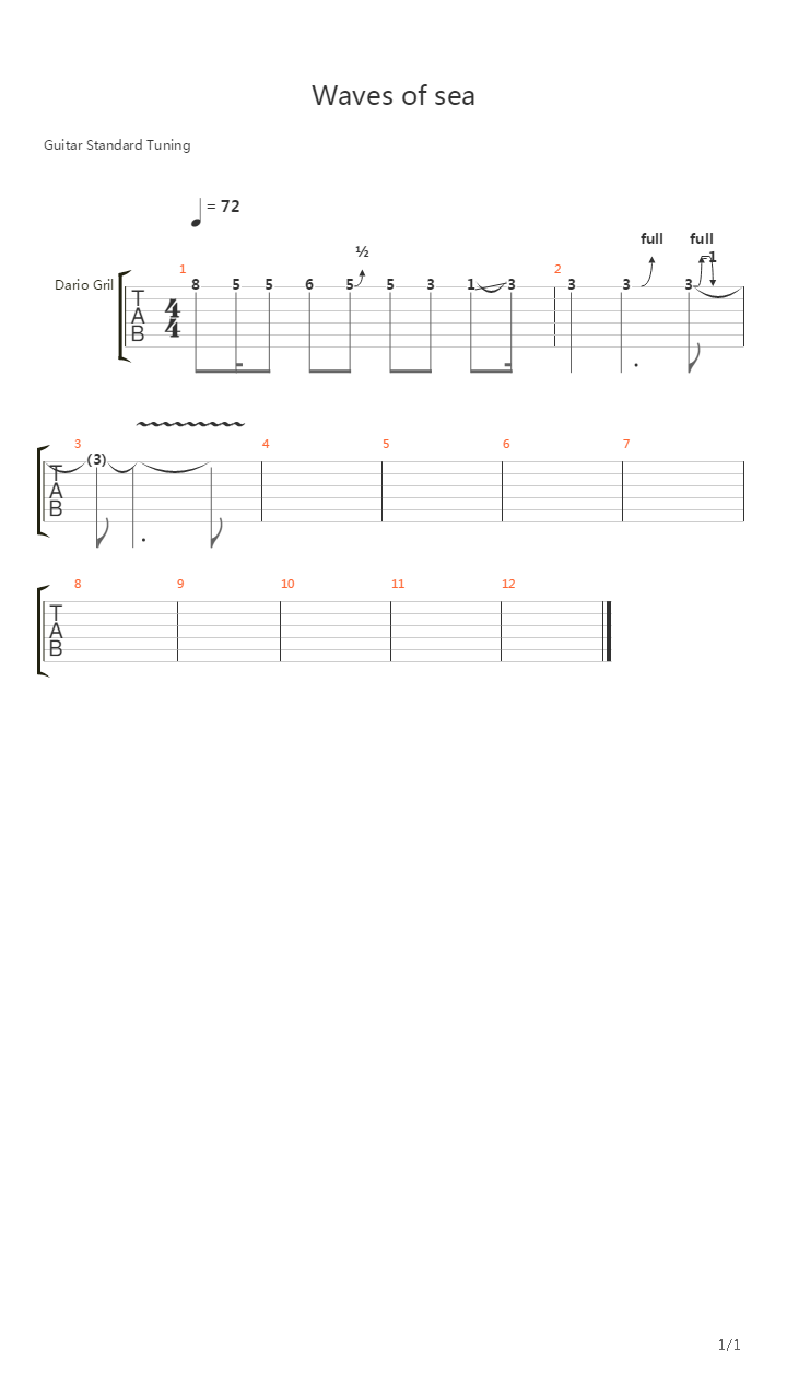 Waves Of Sea吉他谱