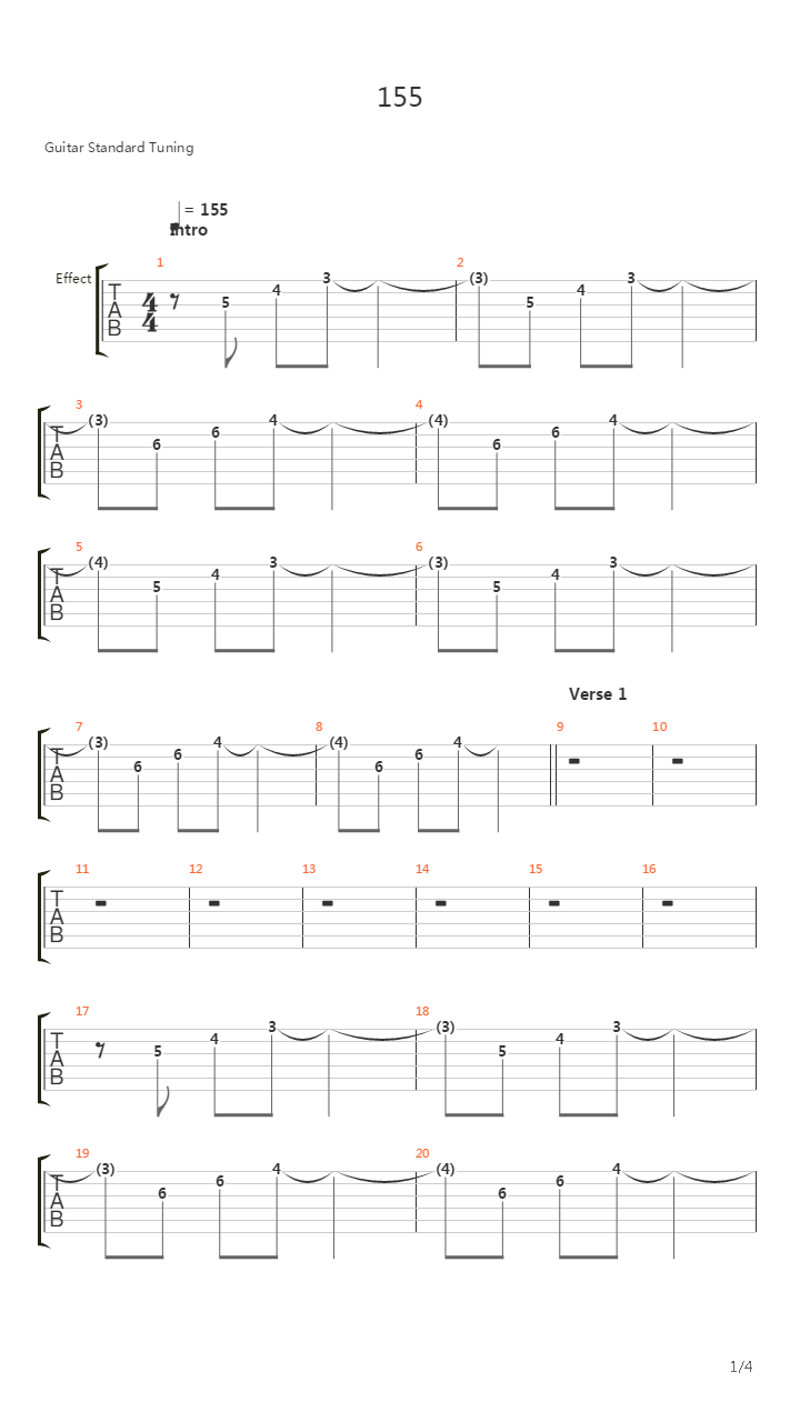 155吉他谱