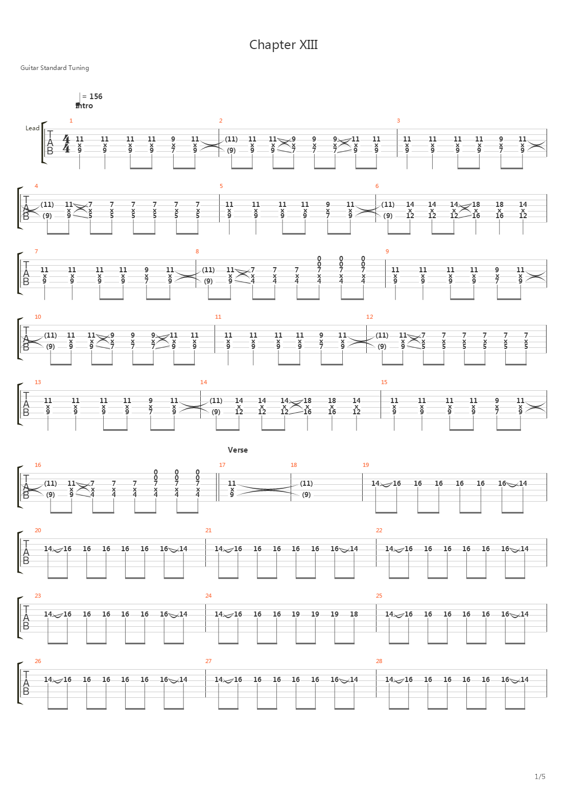 Chapter Xiii吉他谱