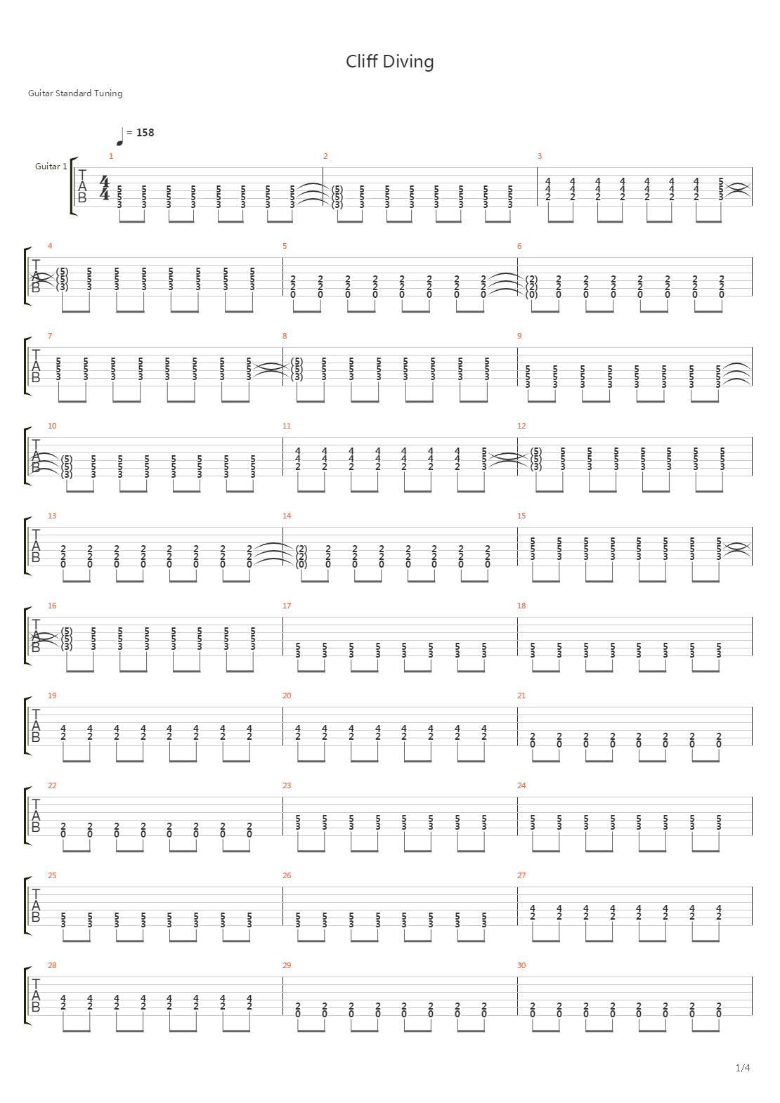 Cliff Diving吉他谱