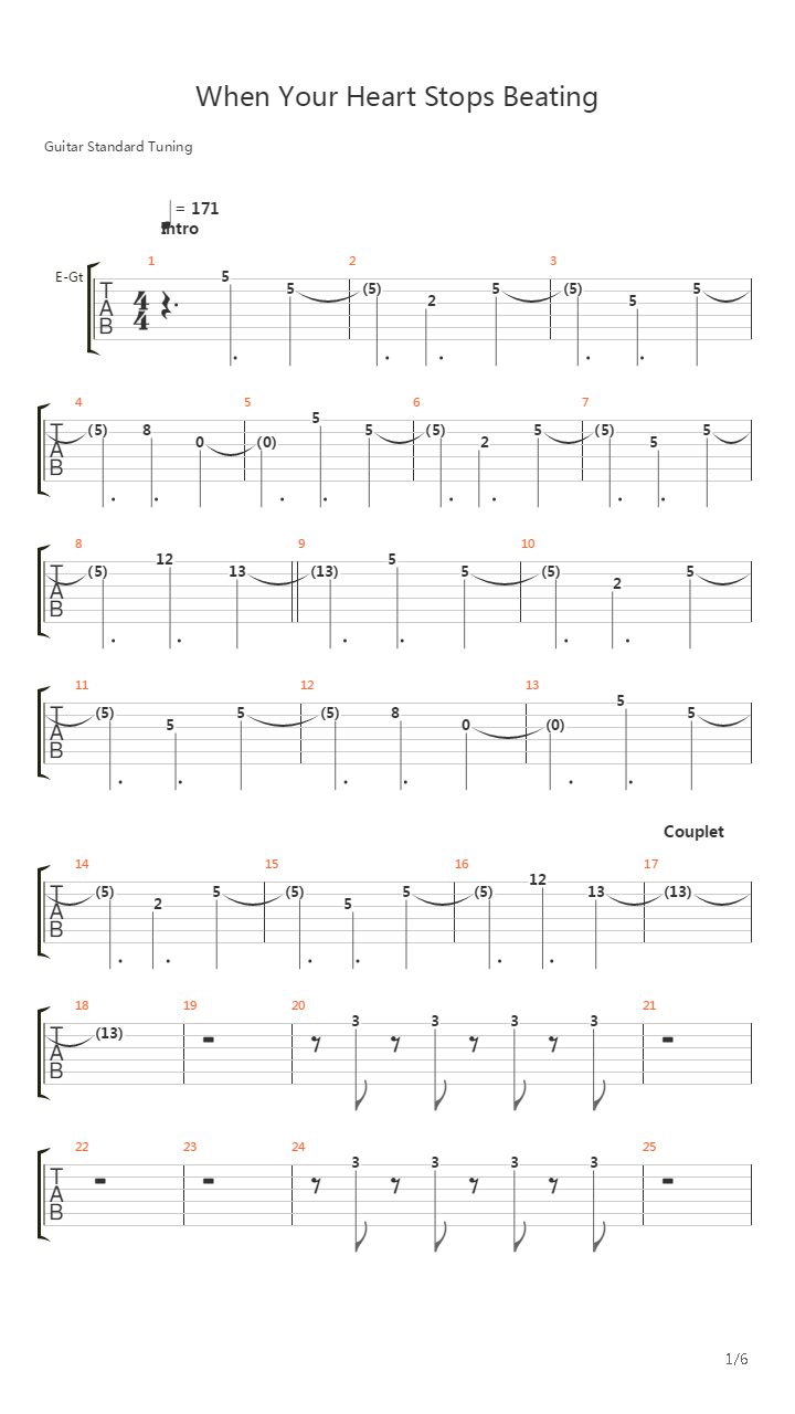 When Your Heart Stops Beating吉他谱