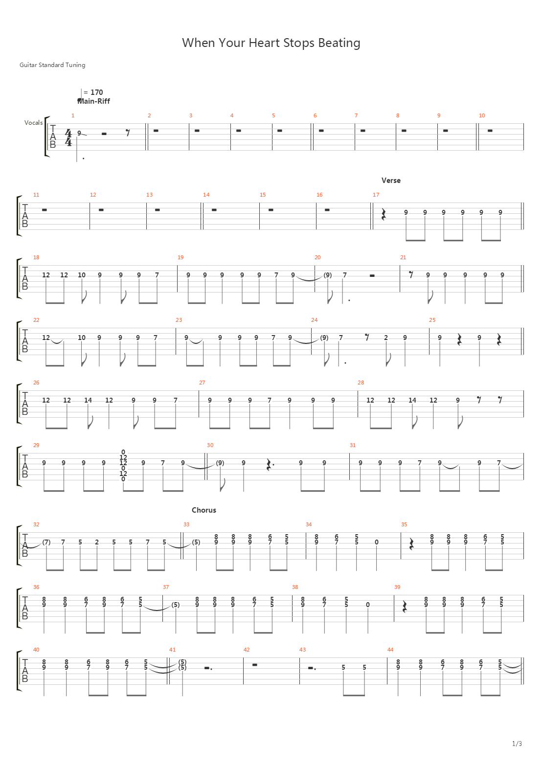 When Your Heart Stops Beating吉他谱