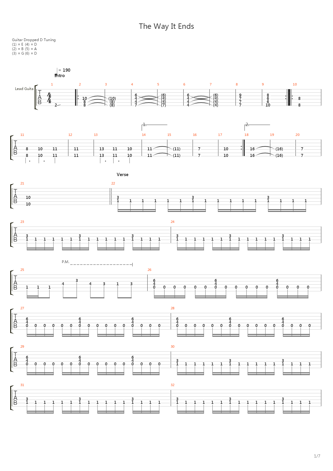 The Way It Ends吉他谱