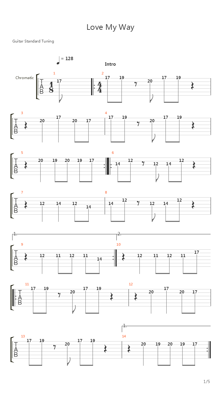 Love My Way吉他谱