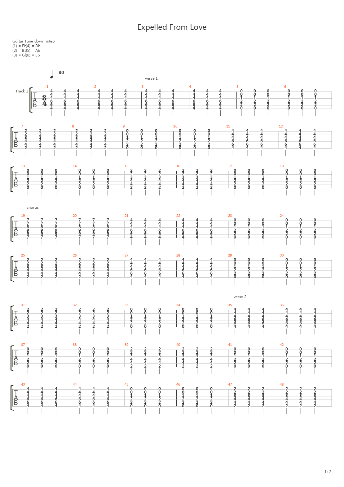 Expelled From Love吉他谱
