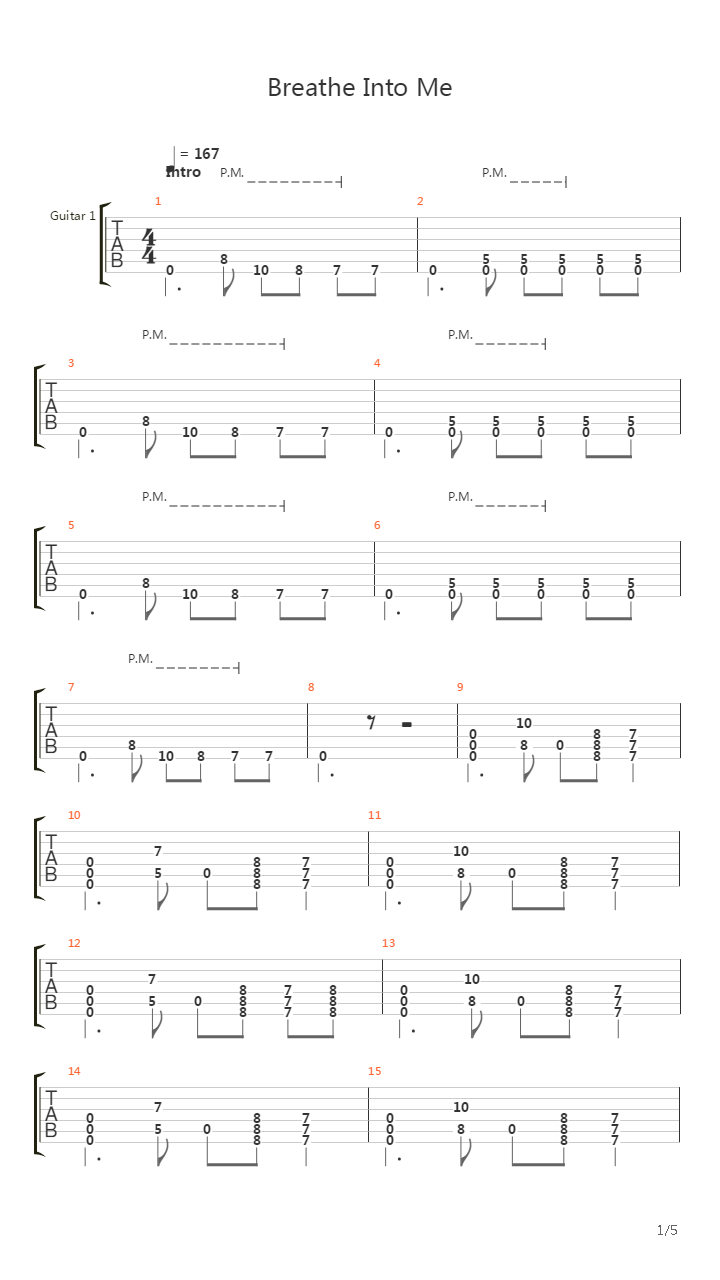 Breathe Into Me吉他谱